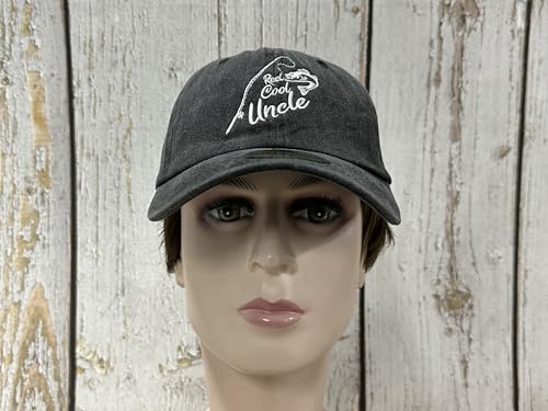 Embroidered Baseball Caps for Men and Women - color: Reel Cool Uncle (Washed Black)