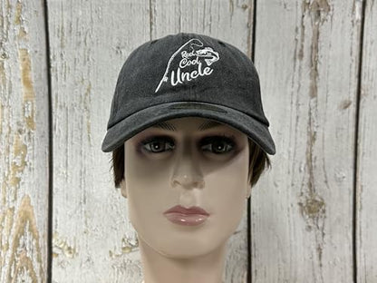 Embroidered Baseball Caps for Men and Women - color: Reel Cool Uncle (Washed Black)