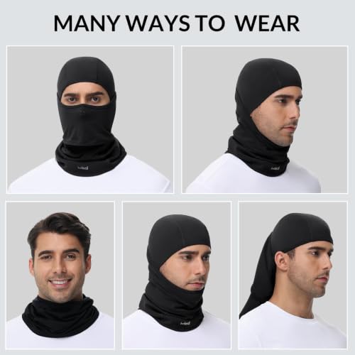 baleaf Balaclava Ski Mask Warm Winter Face Mask with Neck Gaiter - color: Black