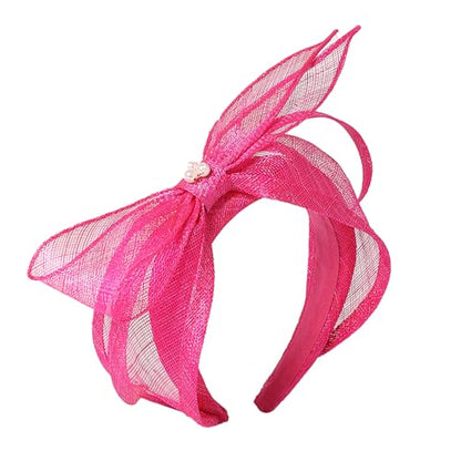 Women's Fascinators Hats Wedding Sinamay Headband Church Cocktail Dresses Headwear Tea Party Hat Accessories - color: A Rose