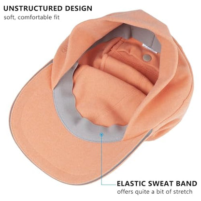GADIEMKENSD Women's Winter Reflective Fleece Ponytail Hat with Drop Down Ear Warmer - color: Orange, size: 7-7 1/8