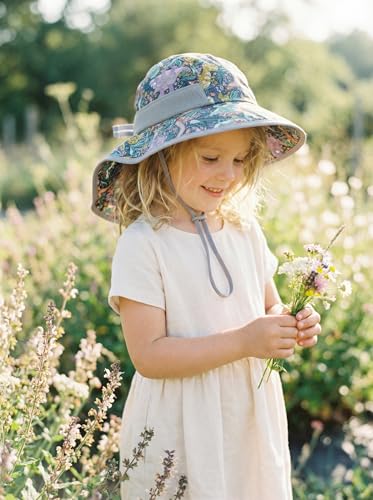 icolor Kids Sun Hat UPF50+ Sun Protection Bucket Hat Toddler Summer Beach Play Hats with Neck Flap for Girl Boy Ages 3~10 - color: Forest Dino