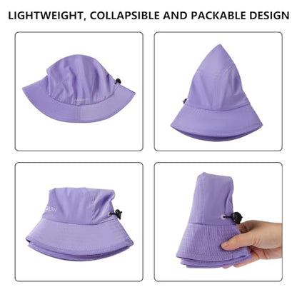 BASSDASH UPF50+ Fishing Bucket Hat for Men Women Lightweight Water Resistant Packable Outdoor Summer Sun Hats FH13 - color: Purple