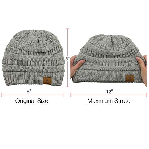 American Trends Winter Hats for Women 4 Pack Beanie Hats Caps Knit Chunky Slouchy Beanie Hats - color: Black&light Grey&white&beige