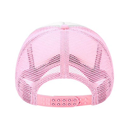 Funny Trucker Hats for Women Country Women's Trucker Hats Breathable Mesh Summer Caps Adjustable Pink Hats - color: God Bless America