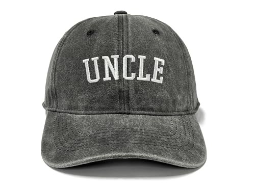 Family Titles Baseball Hat for Grandparents Parents, Relatives Gift - color: Uncle (Washed Black)