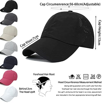 Womens Ponytail Hat Baseball Cap, Adjustable Criss Cross Baseball Cap High Bun Unisex Quick Drying Trucker Hats - color: Zblack