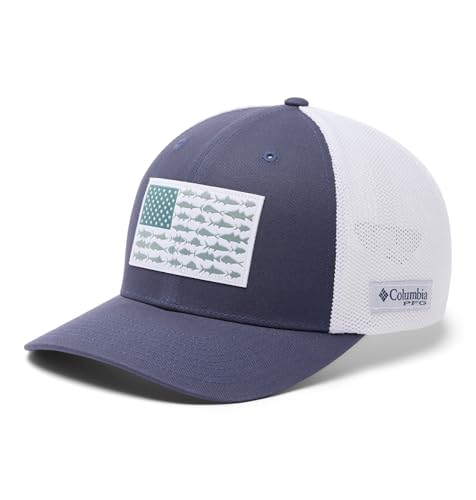 Columbia Unisex PFG Logo Mesh Ball Cap - color: Nocturnal/White/Us Fish Flag, size: Large-X-Large