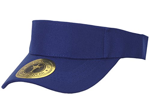TOP HEADWEAR Solid Adjustable Blank Visor - color: Royal