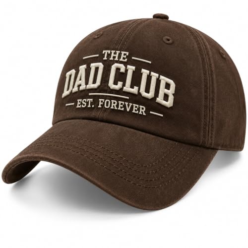 Dad Hats For Men, Dad Gang Hat With Embroidered Brown Cap Design 20-24in