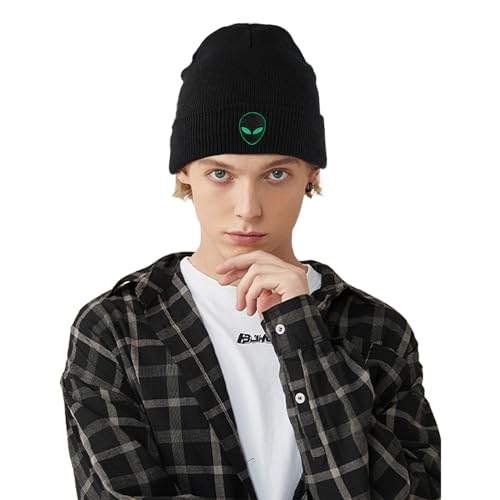 Cool Graphic Beanie for Men and Women - Black - color: Alien