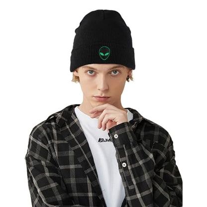 Cool Graphic Beanie for Men and Women - Black - color: Alien