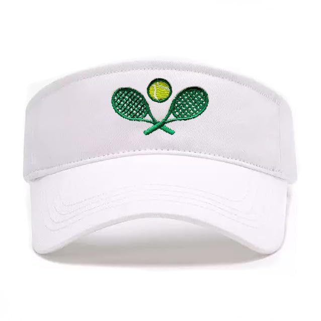Embroidered Pickleball Visor Men Women,Gifts for Pickleball Lovers - color: White, style: Tennis Sport