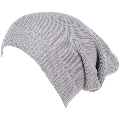an Unisex Striped Knit Slouchy Beanie Hat Lightweight Soft Fashion Cap - color: 5104-ltgrey