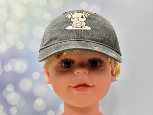 Adjustable Embroidery Animal Baseball Hat for Kid Toddler Child - color: Pig (Washed Black)