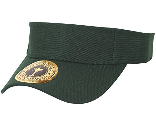 TOP HEADWEAR Solid Adjustable Blank Visor - color: Forest Green