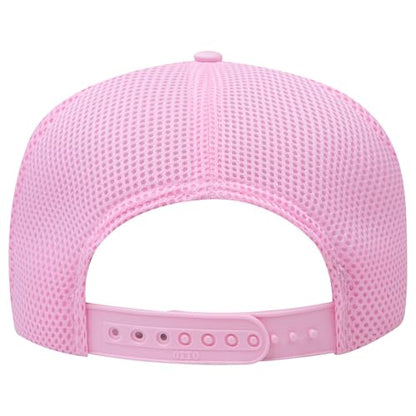 OTTO Cap 5 Panel High Crown Air Mesh Back Trucker Hat | Bulk Packs - color: 012 - Soft Pink