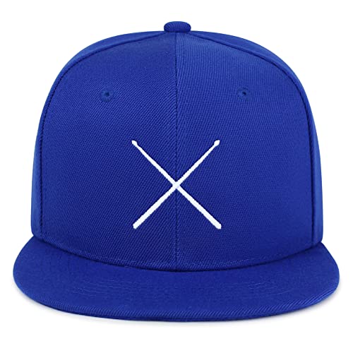 JPAK Drum Stick Hip-Hop Snapback Hat Embroidered Baseball Cap Drummer - color: 07. Blue