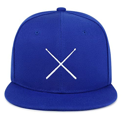 JPAK Drum Stick Hip-Hop Snapback Hat Embroidered Baseball Cap Drummer - color: 07. Blue