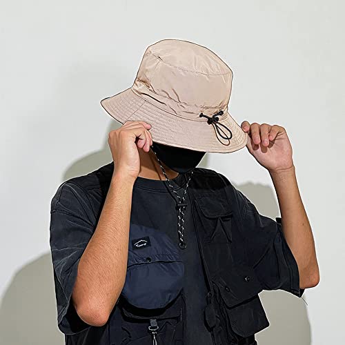 Waterproof Bucket Hat for Women and Men - UV Protection Beach Sun Hat Fishing Safari Boonie Hat Rain Hat Adjustable Packable - color: Beige - Waterproof