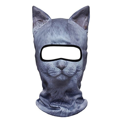 WTACTFUL 3D Animal Ears Balaclava, Breathable Face Mask for Halloween - color: British Shorthair Meb-06