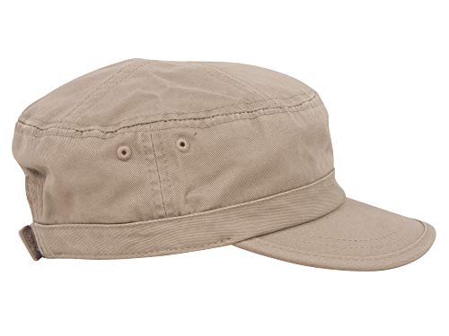 Wholesale Enzyme Washed Cotton Army Cadet Castro Hats - color: Khaki