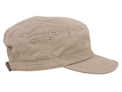 Wholesale Enzyme Washed Cotton Army Cadet Castro Hats - color: Khaki
