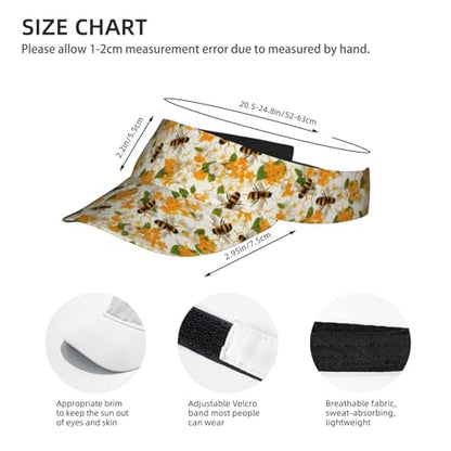 Unisex Adjustable Sports Sun Visor - color: Bees