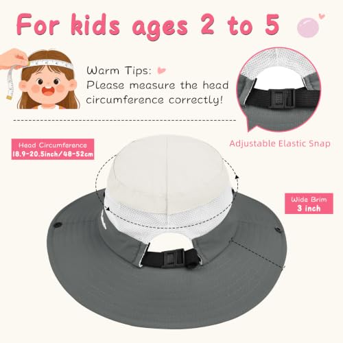 ZOORON Kids Girls Ponytail Sun Hat UPF 50+ Breathable Mesh Water-Resistant - color: Two-tone Beige