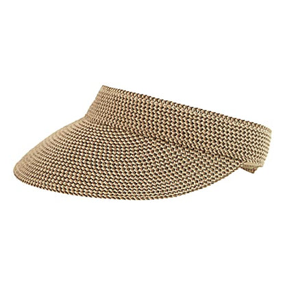San Diego Hat Company Women's Mixed Braid Brim Visor with Velcro, Sun Hats for Women - color: Mixed Brown