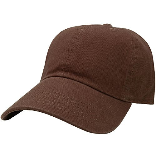 Falari Classic Baseball Cap Dad Hat 100% Cotton Soft Adjustable Size - color: Dark Brown