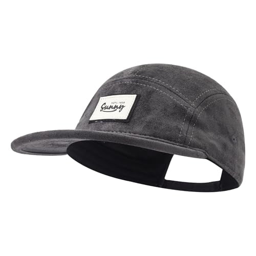 5 Panel Baseball Cap Flat Brim Hats for Men Unstructured Vintage Dad Hat Trucker Snapback Hats Urban Street Camp Hats - color: Mg-mxjppym2553-grey