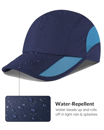 GADIEMKENSD Quick Dry Running Hat, UPF50+, Cooling Breathable Mesh, Water-Repellent, Plain & Packable, Anti-Glare - color: Navy