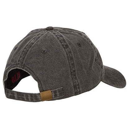 e4Hats.com Pine Tree Embroidered Washed Buckle Cap - color: Black