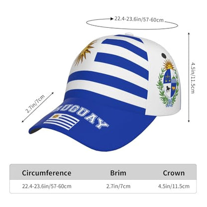 National Flags Baseball Cap for Men Women, Adjustable Trucker Hat Sun Visor Caps, Outdoor Dad Cap Patriotic Hat - color: Uruguayan Flag