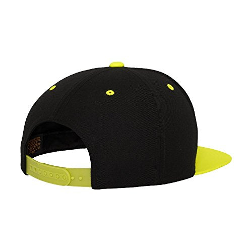 Custom Hat. 6089 Classic Snapback. Embroidered. Place Your Own Text/Logo - color: Black/Neon Green