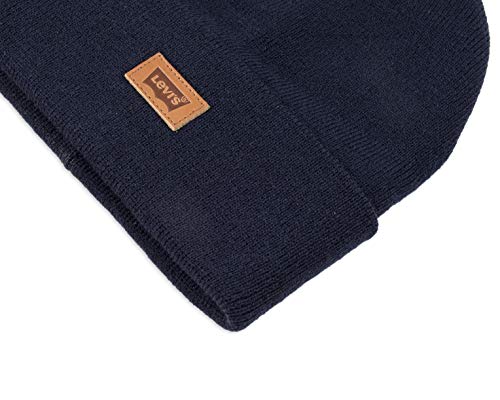Levi's Mens All-Season Hero Beanie Soft Knit Cuffed Winter Hat, Warm & Comfortable Everyday Style - color: Navy Solid