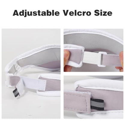 Sun Visor Caps Foldable Brim Adjustable Visor Hats for Women Men - color: Lightpurple
