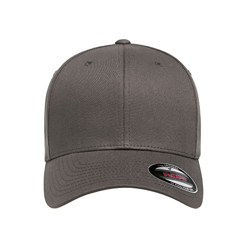 Flexfit 5001 Standard Cotton Twill 6-Panel Fitted Baseball Cap - color: Dark Grey, size: Large-X-Large