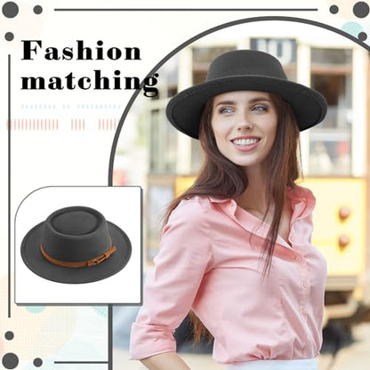 Hercicy Wool Fedora Hat for Women - color: Black, Khaki, Navy Blue, Dark Gray