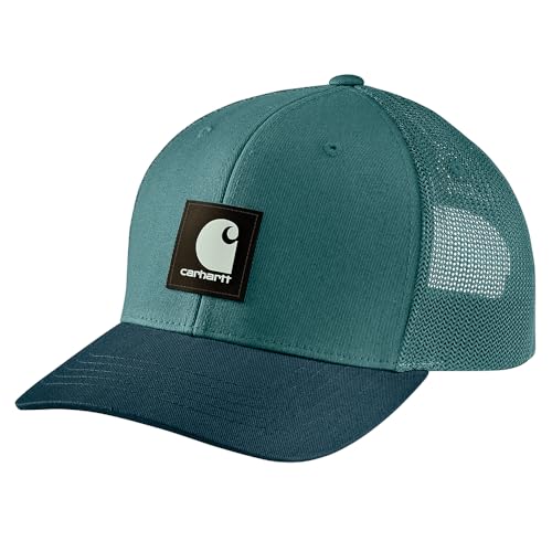 Carhartt Men's Rugged Flex Twill Mesh-Back Logo Patch Cap - color: Transformative Teal/Navy