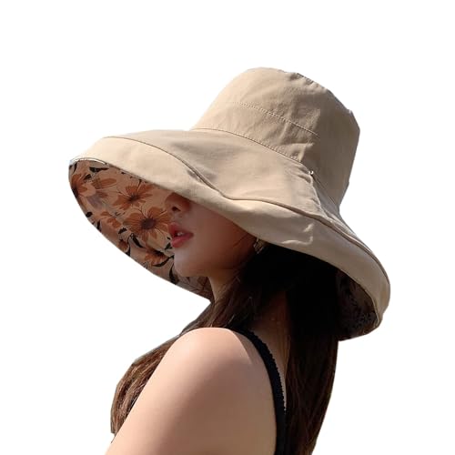 FaroDor Women's Reversible Bucket Hat UV Protection Packable Travel Cap Wide Brim Sun Hats 2026 - color: 7khaki