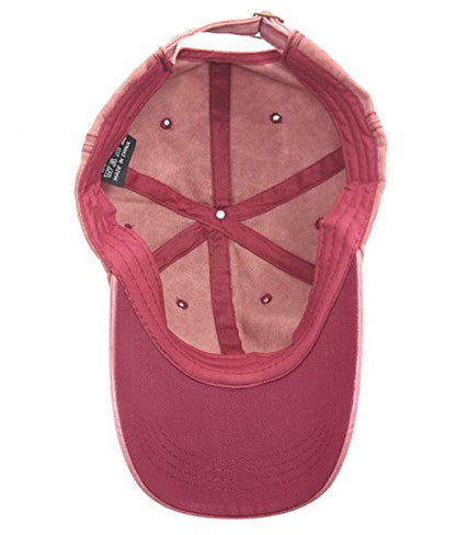 Glamorstar Classic Unisex Baseball Cap Adjustable Washed Dyed Cotton Ball Hat - color: Red Wine
