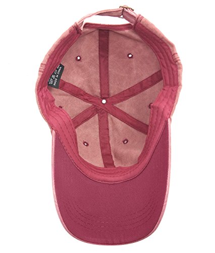 Glamorstar Classic Unisex Baseball Cap Adjustable Washed Dyed Cotton Ball Hat - color: Red Wine