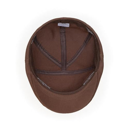 Sterkowski Ivy Five Newsboy | 100% Softened Cotton Flat Cap for Men | Breathable Airy 5 Panels Cap Without Lining - color: Brown, size: 7 3/8