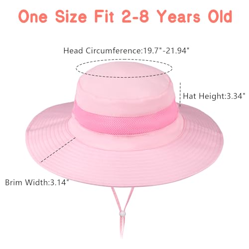 HONGTEYA Baby Toddler Sun Hat, Summer Mesh Bucket Beach Hat for Boys Girls - color: Pink, size: 2-8 Years