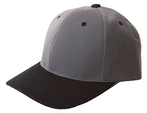 TOP HEADWEAR Adjustable Baseball Structured Cap Hat - color: Charcoal/Black