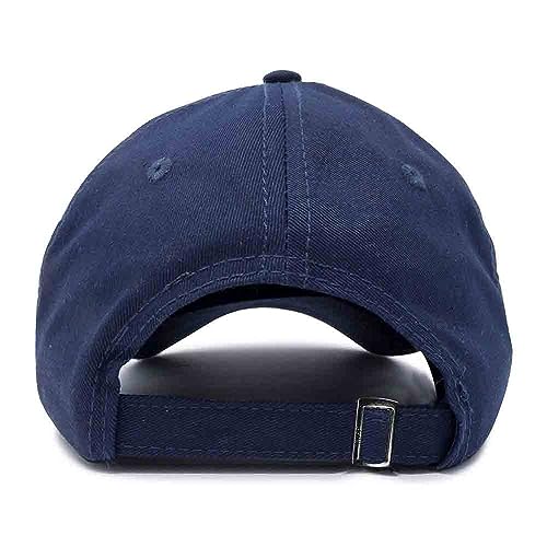 DALIX Baseball Cap Dad Hat Plain Men Women Cotton Adjustable Blank Unstructured Soft - color: Navy Blue