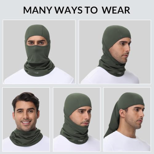 baleaf Balaclava Ski Mask Warm Winter Face Mask with Neck Gaiter - color: Army Green