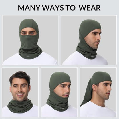 baleaf Balaclava Ski Mask Warm Winter Face Mask with Neck Gaiter - color: Army Green